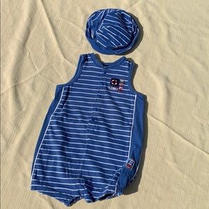 Moonbeams baby boy 18 mth one piece coverall & hat
